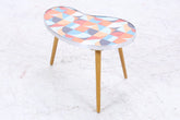 Vintage Nierentisch mit Muster | Mid Century Blumentisch | Beistelltische 60er Jahre