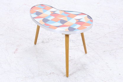 Vintage Nierentisch mit Muster | Mid Century Blumentisch | Beistelltische 60er Jahre