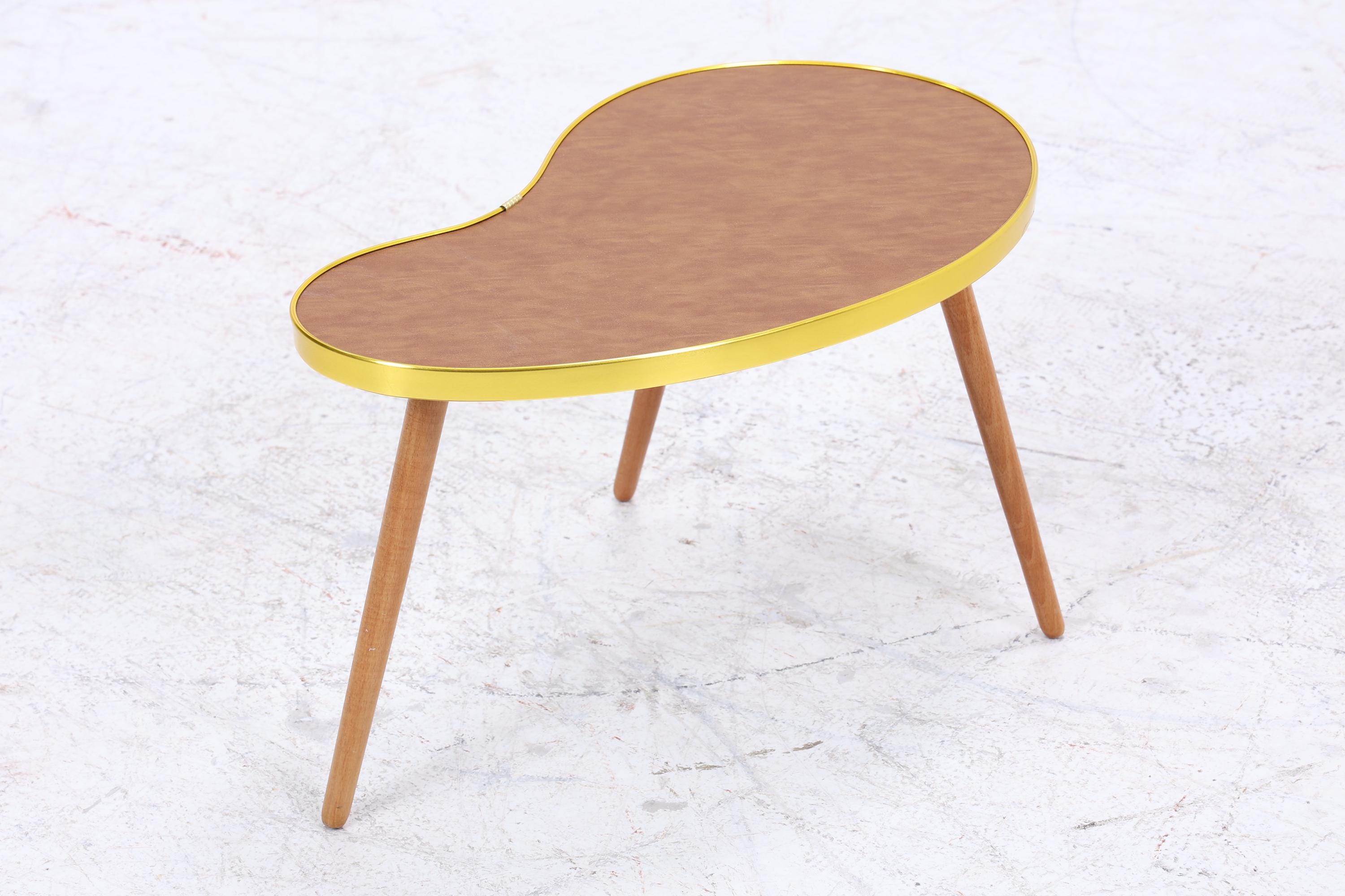 Vintage Nierentisch | Mid Century Blumentisch | Beistelltische Braun 60er Jahre