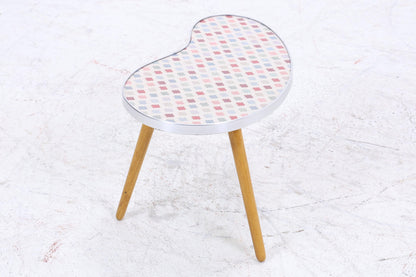 Vintage Nierentisch mit Muster | Mid Century Blumentisch | Beistelltische 60er Jahre