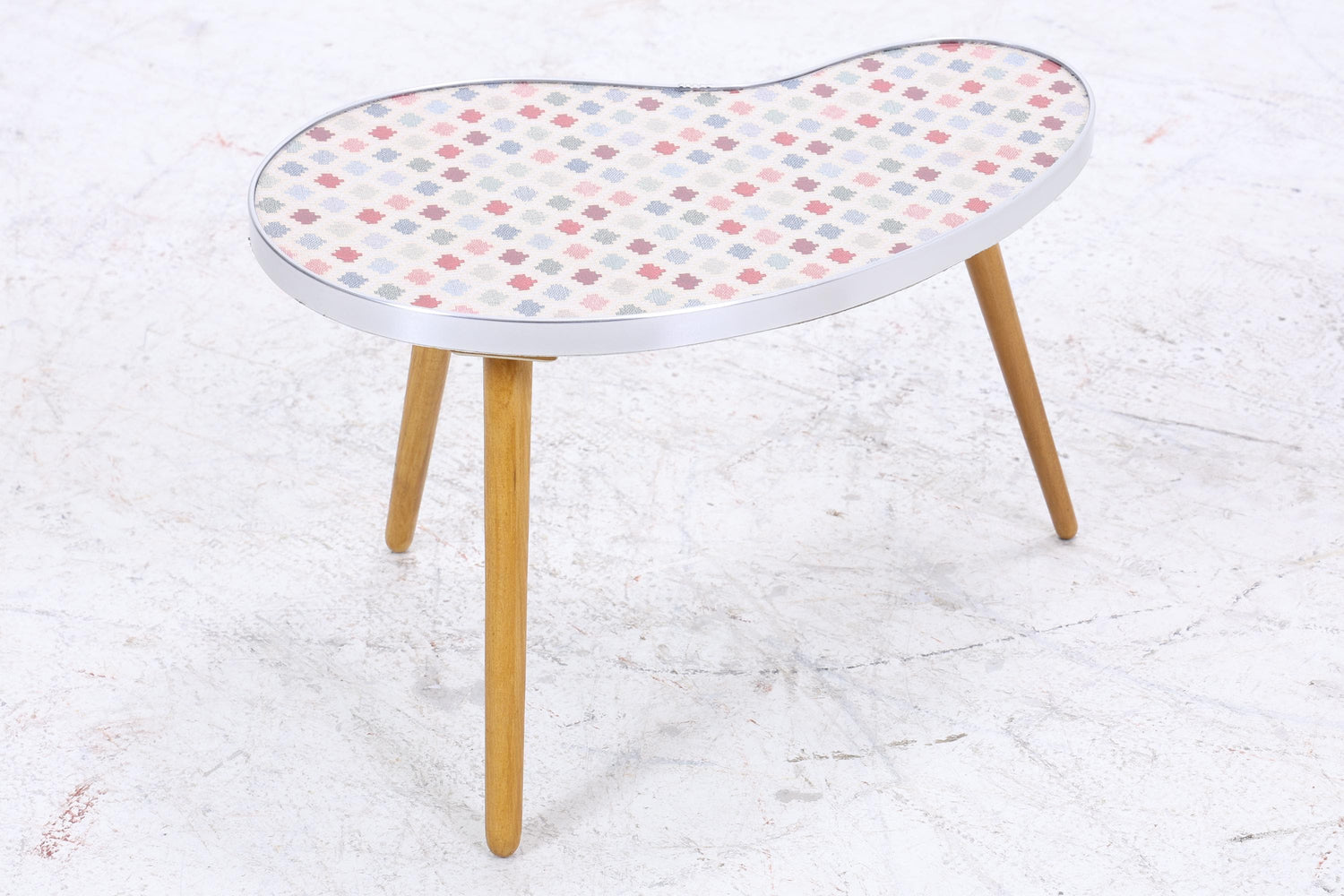 Vintage Nierentisch mit Muster | Mid Century Blumentisch | Beistelltische 60er Jahre