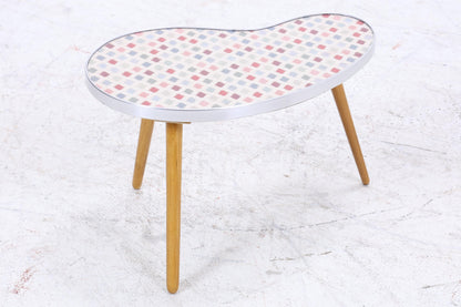 Vintage Nierentisch mit Muster | Mid Century Blumentisch | Beistelltische 60er Jahre