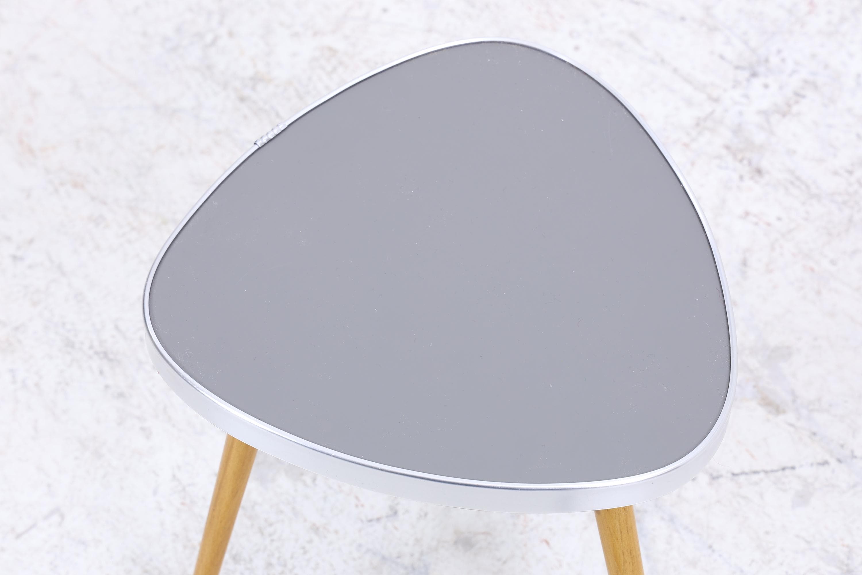 Vintage Blumentisch | Mid Century Nierentisch | Beistelltisch Grau 60er Jahre