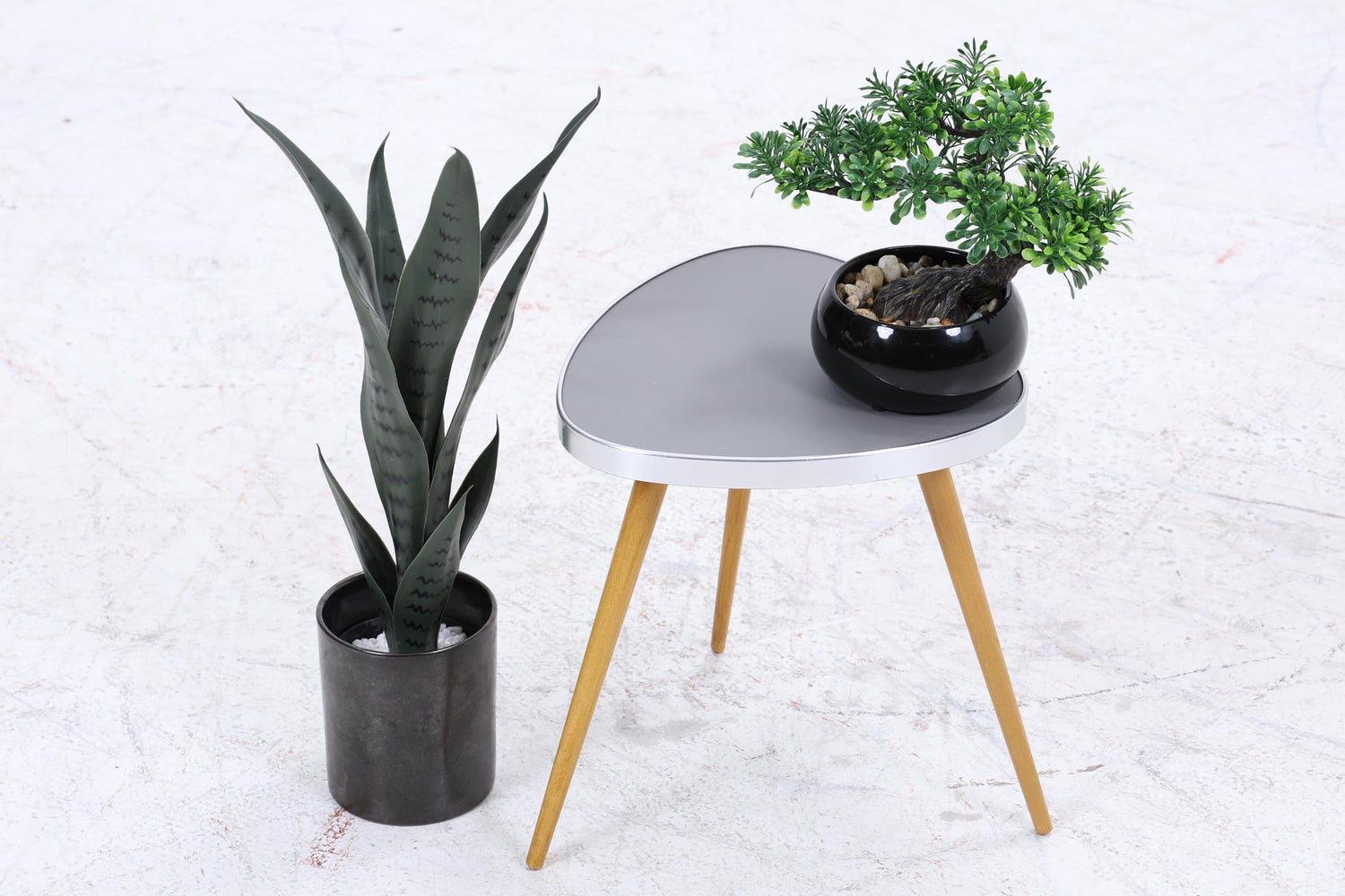 Vintage Blumentisch | Mid Century Nierentisch | Beistelltisch Grau 60er Jahre