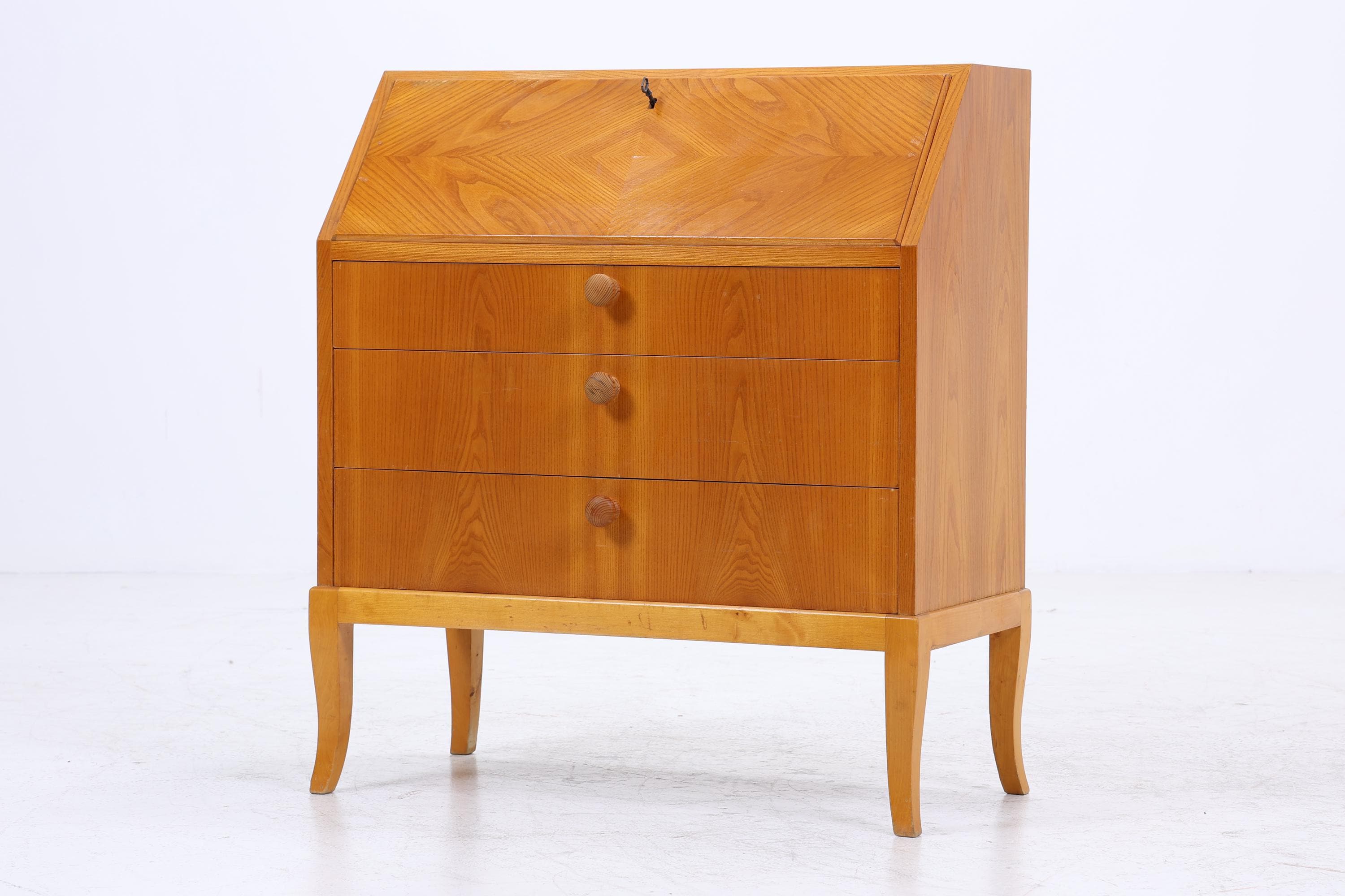 Vintage Sekretär 60er Jahre | Mid Century Schreibtisch Schrank Arbeitstisch Retro Holz Aufbewahrung