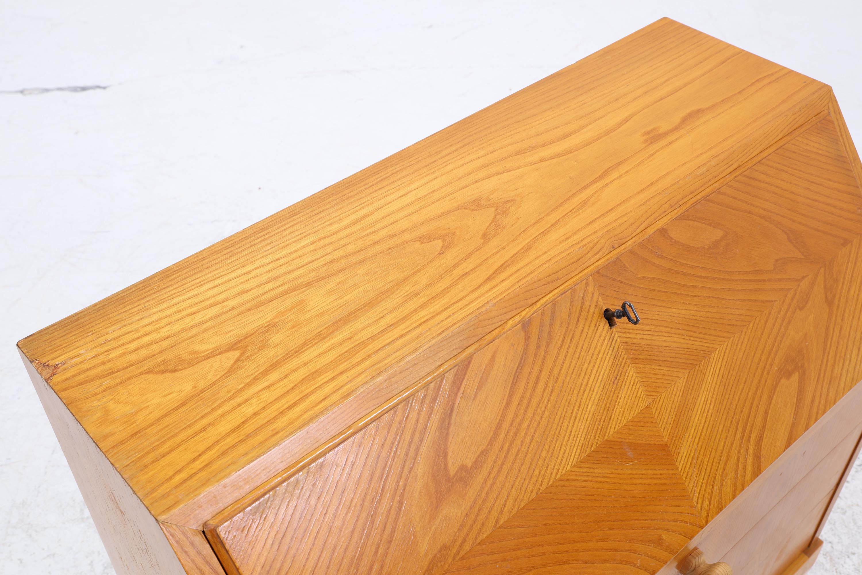 Vintage Sekretär 60er Jahre | Mid Century Schreibtisch Schrank Arbeitstisch Retro Holz Aufbewahrung