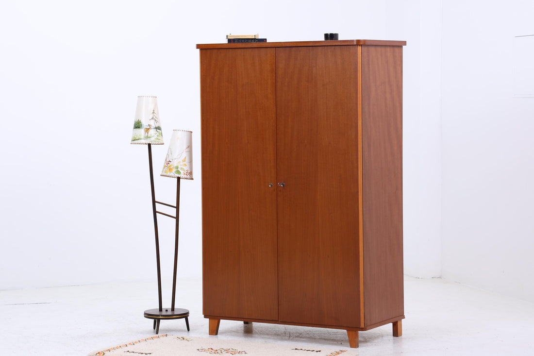 Vintage Wäscheschrank 60er Jahre | Mid Century Schrank Fächerschrank Holz Retro Aufbewahrung