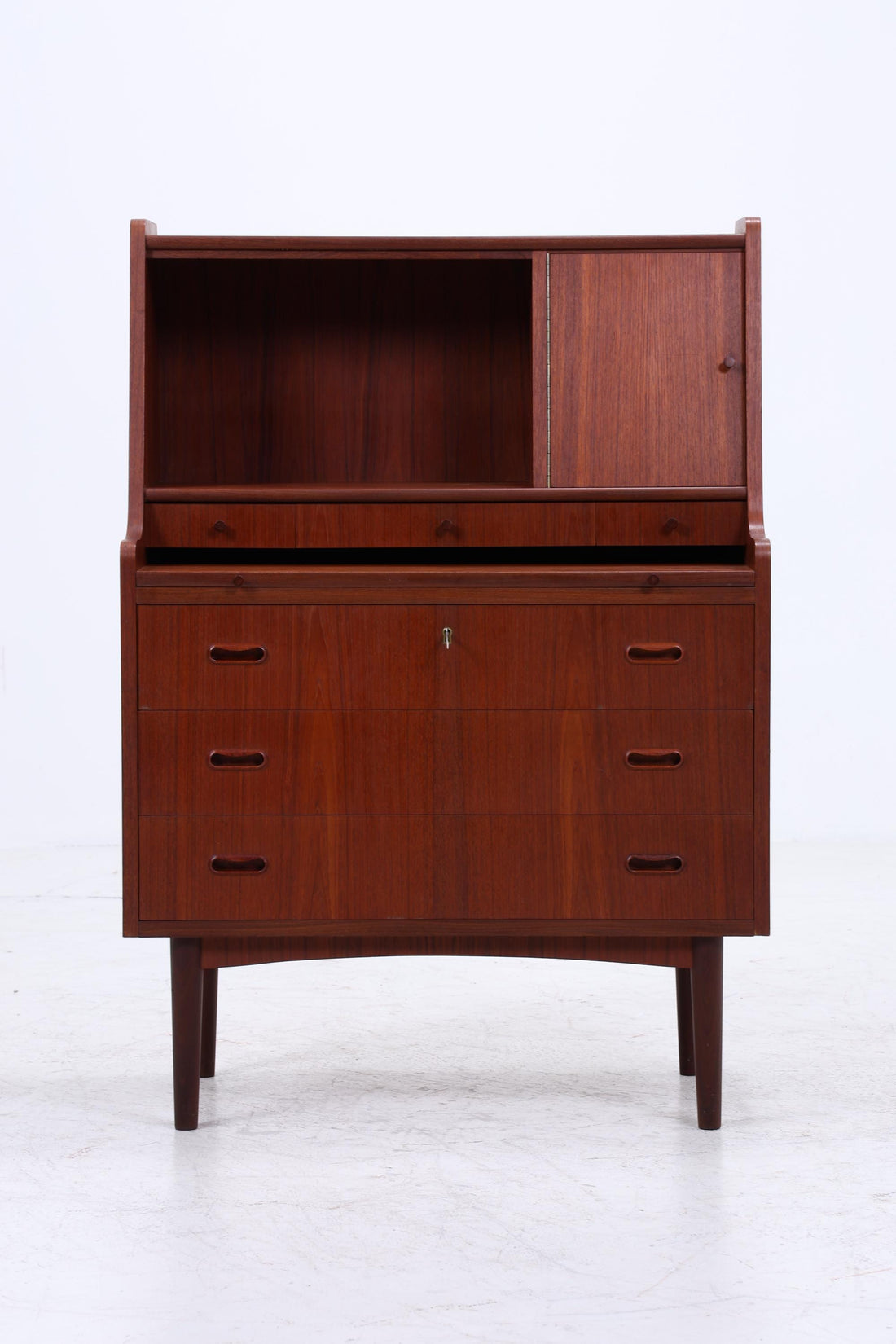 Wunderschöner Teak Vintage Sekretär 60er Jahre | Mid Century Frisiertisch Schrank Arbeitstisch Retro Holz Aufbewahrung