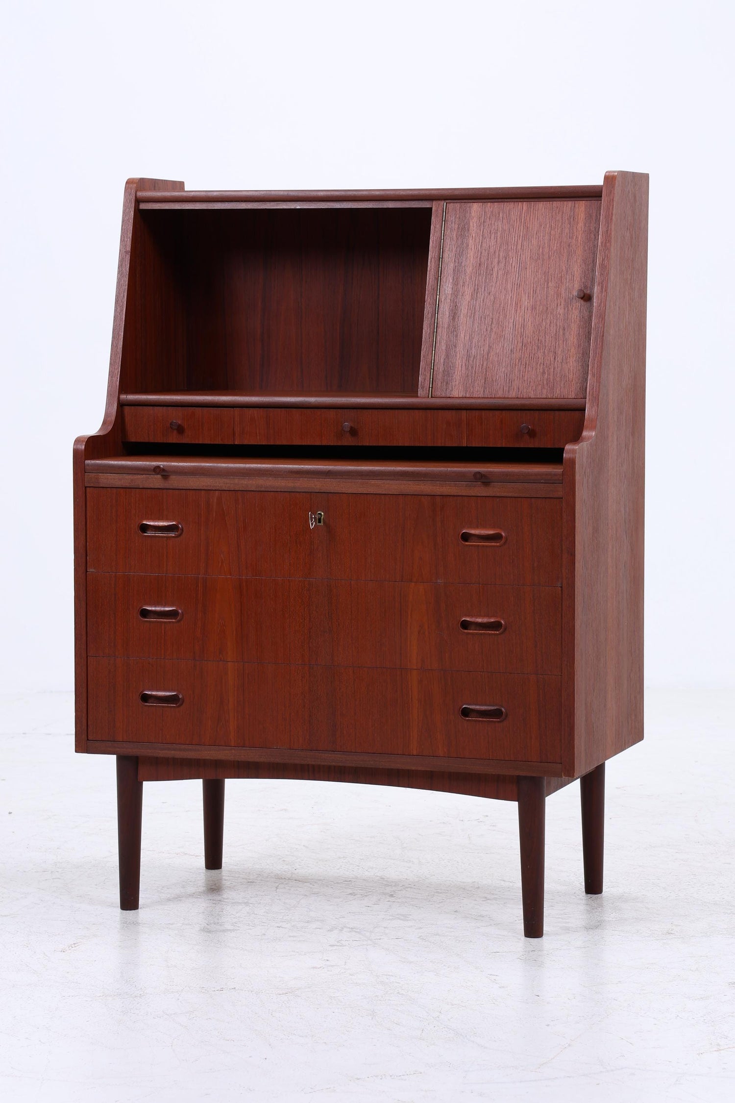 Wunderschöner Teak Vintage Sekretär 60er Jahre | Mid Century Frisiertisch Schrank Arbeitstisch Retro Holz Aufbewahrung