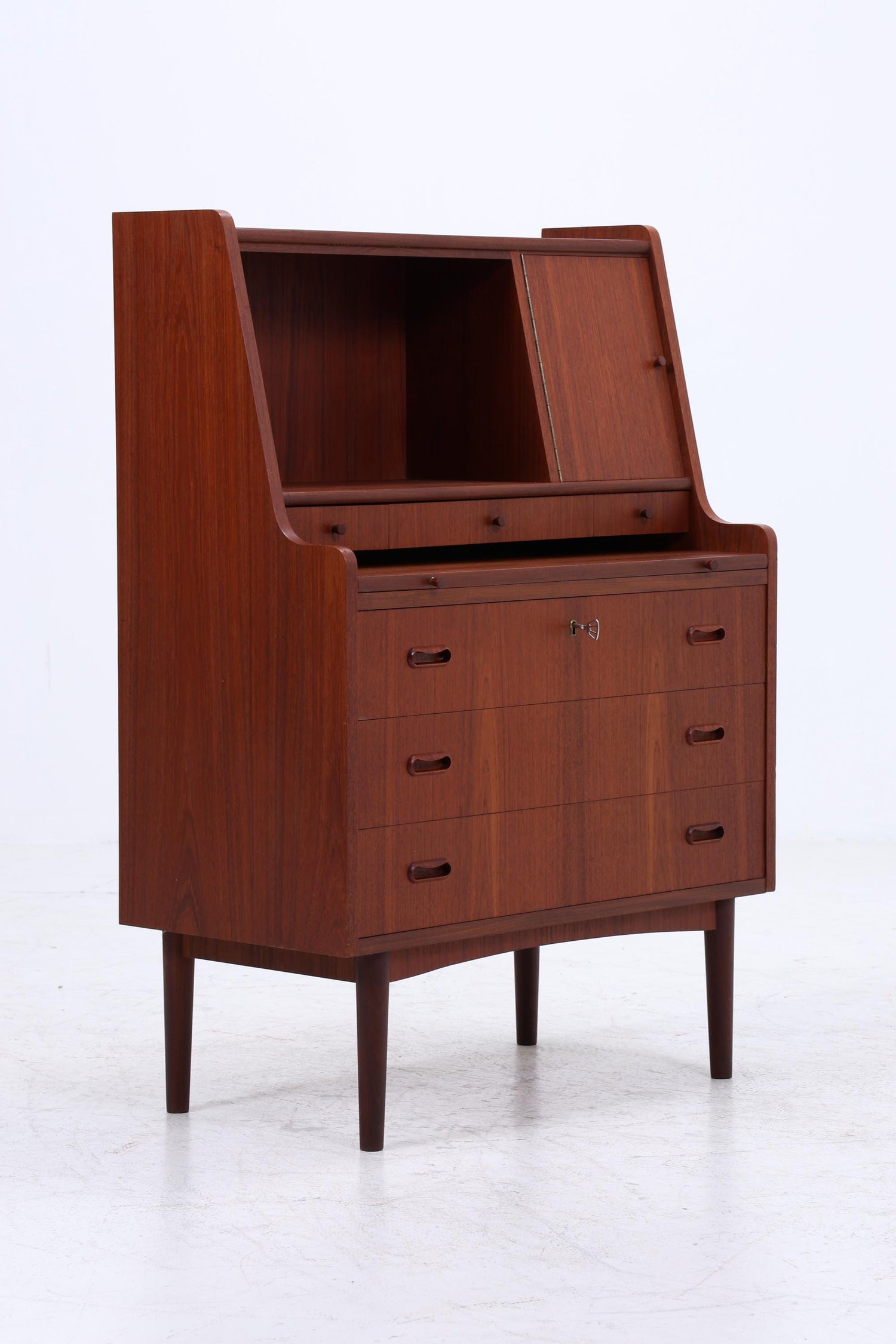 Wunderschöner Teak Vintage Sekretär 60er Jahre | Mid Century Frisiertisch Schrank Arbeitstisch Retro Holz Aufbewahrung