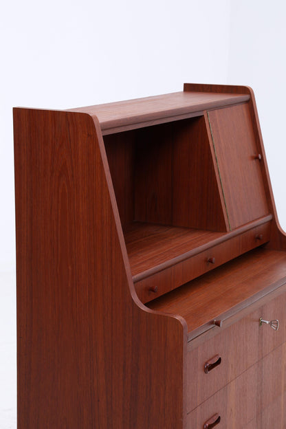 Wunderschöner Teak Vintage Sekretär 60er Jahre | Mid Century Frisiertisch Schrank Arbeitstisch Retro Holz Aufbewahrung