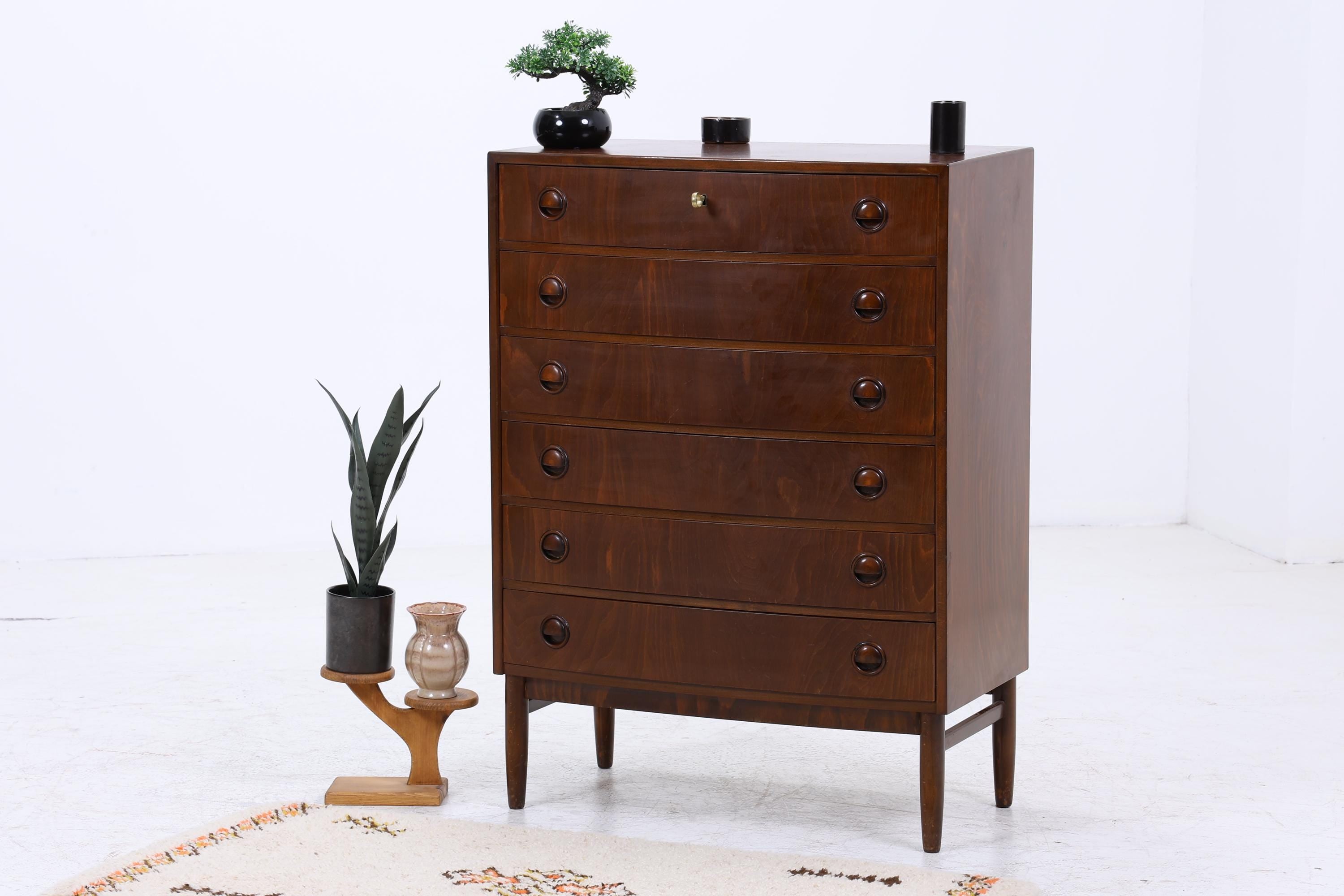 Vintage Schubladen Kommode | Mid Century Schrank Holz Aufbewahrung 60er Jahre Danish Design