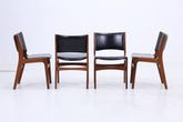 4er Set Teak Stühle von Erik Buch "Modell 89" | Mid Century Danish Design Leder Optik Stuhl | Vintage Designer