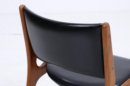 4er Set Teak Stühle von Erik Buch &quot;Modell 89&quot; | Mid Century Danish Design Leder Optik Stuhl | Vintage Designer