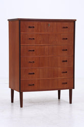 Vintage Teak Schubladen Kommode | Mid Century Danish Design Schrank Tallboy Holz Aufbewahrung 60er 70er
