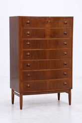 Vintage Teak Schubladen Kommode von Kai Kristiansen | Mid Century Tallboy Danish Design Aufbewahrung 60er Jahre