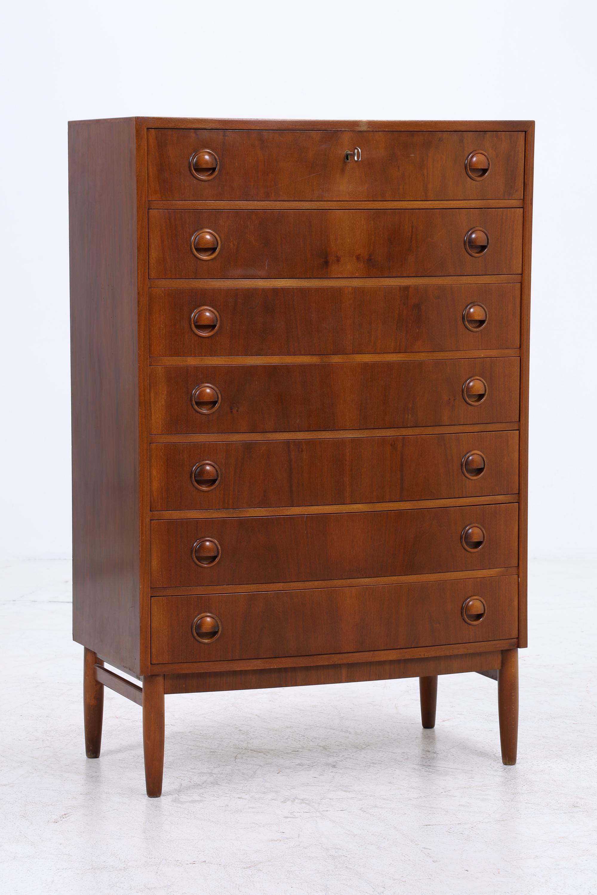 Vintage Teak Schubladen Kommode von Kai Kristiansen | Mid Century Tallboy Danish Design Aufbewahrung 60er Jahre