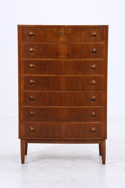 Vintage Teak Schubladen Kommode von Kai Kristiansen | Mid Century Tallboy Danish Design Aufbewahrung 60er Jahre