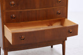 Vintage Teak Schubladen Kommode von Kai Kristiansen | Mid Century Tallboy Danish Design Aufbewahrung 60er Jahre