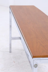 Wunderschöner Vintage Beistelltisch aus Teak & Chrom | Mid Century Couchtisch Konsolentisch 60er Jahre Retro Wohnzimmer