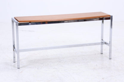 Wunderschöner Vintage Beistelltisch aus Teak &amp; Chrom | Mid Century Couchtisch Konsolentisch 60er Jahre Retro Wohnzimmer