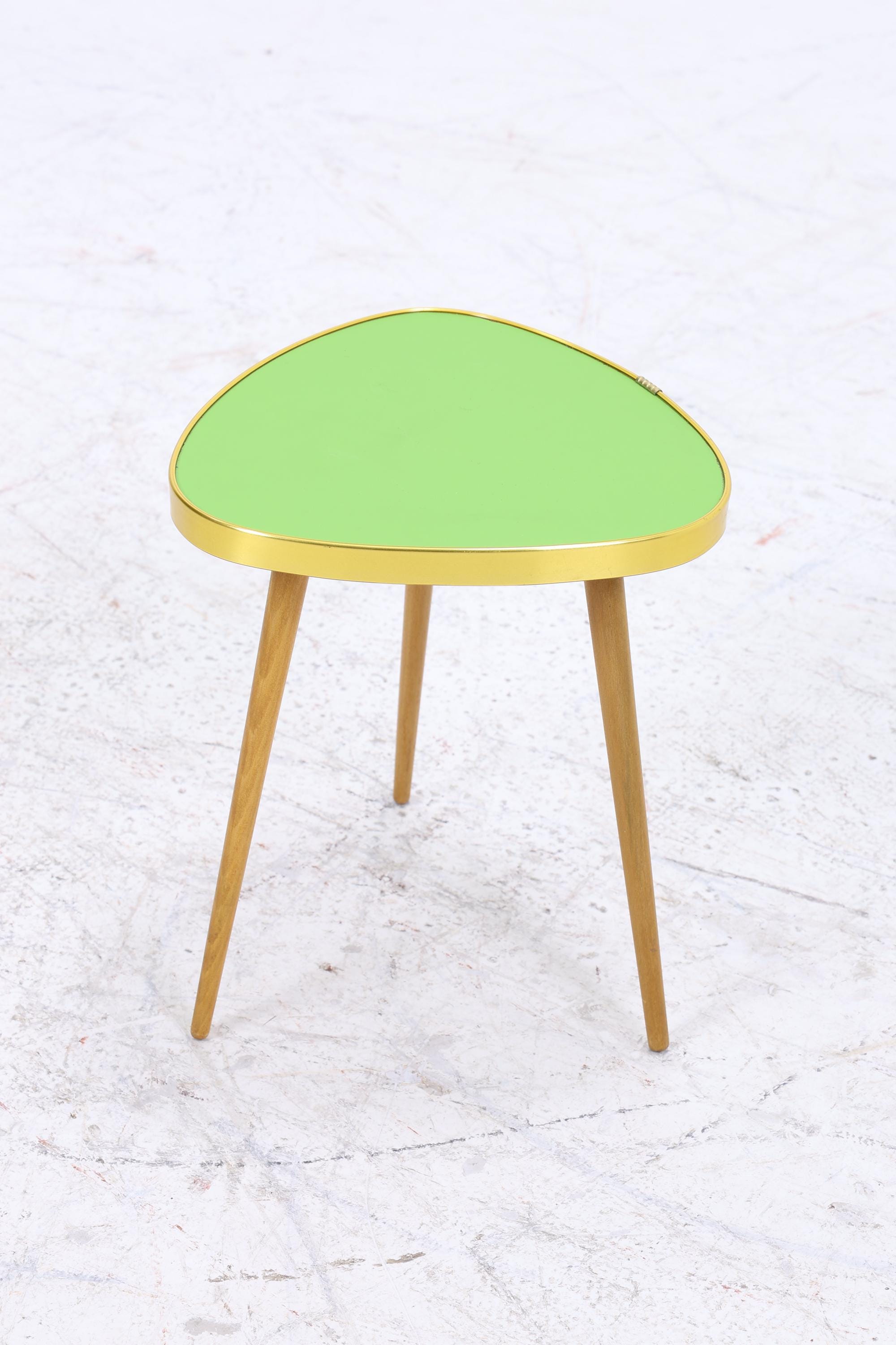 Vintage Blumentisch | Mid Century Nierentisch | Beistelltisch Grün 60er Jahre