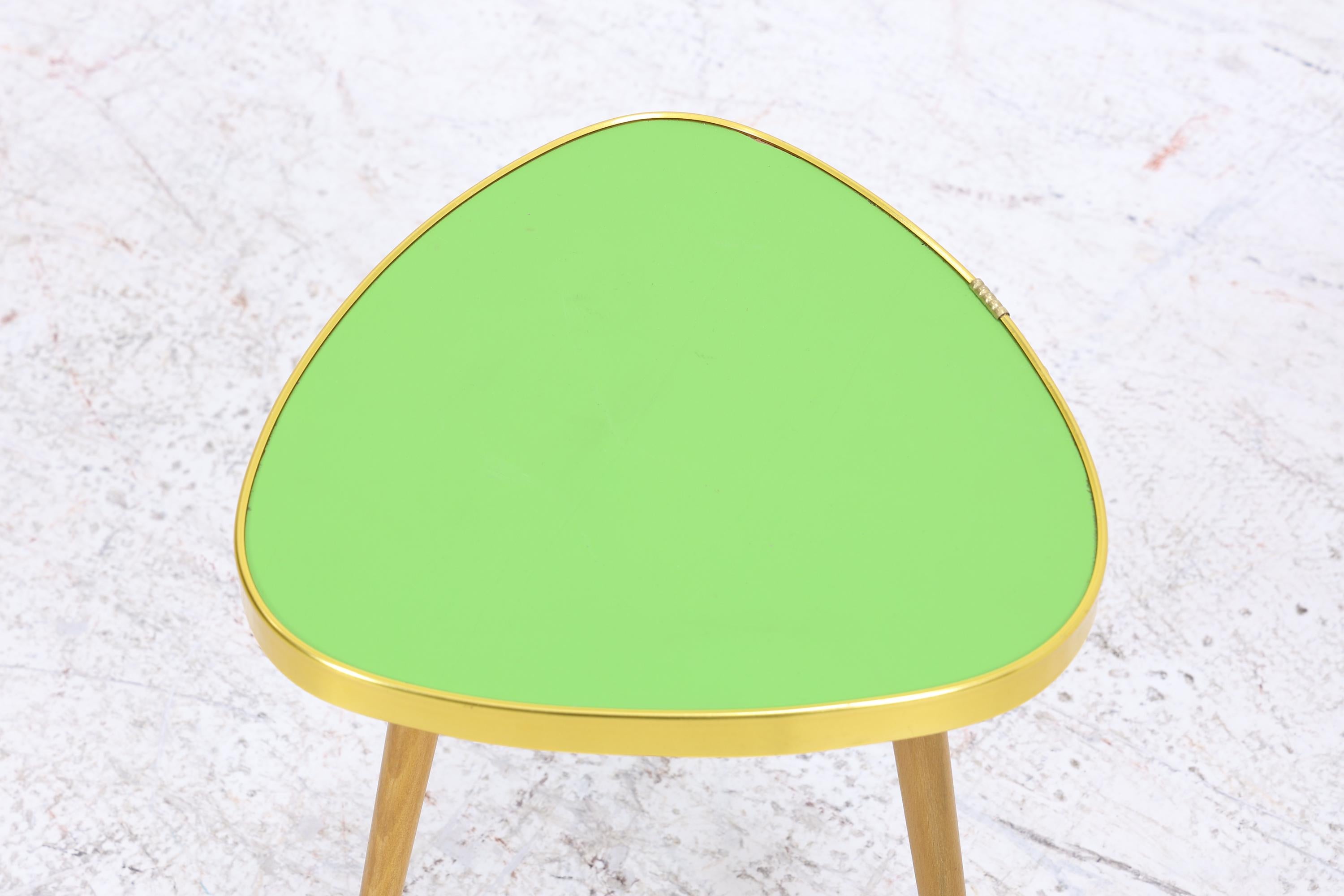 Vintage Blumentisch | Mid Century Nierentisch | Beistelltisch Grün 60er Jahre