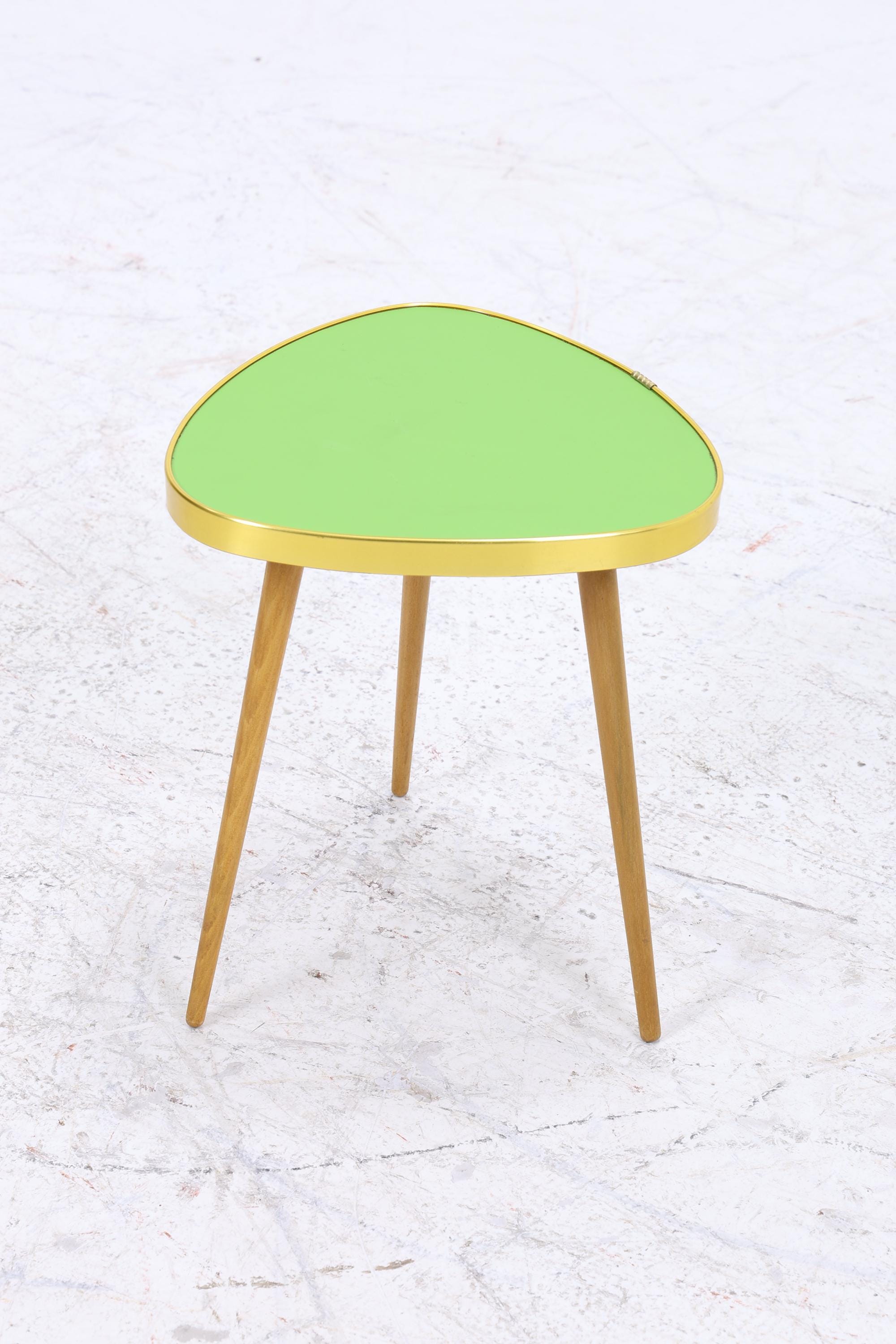 Vintage Blumentisch | Mid Century Nierentisch | Beistelltisch Grün 60er Jahre