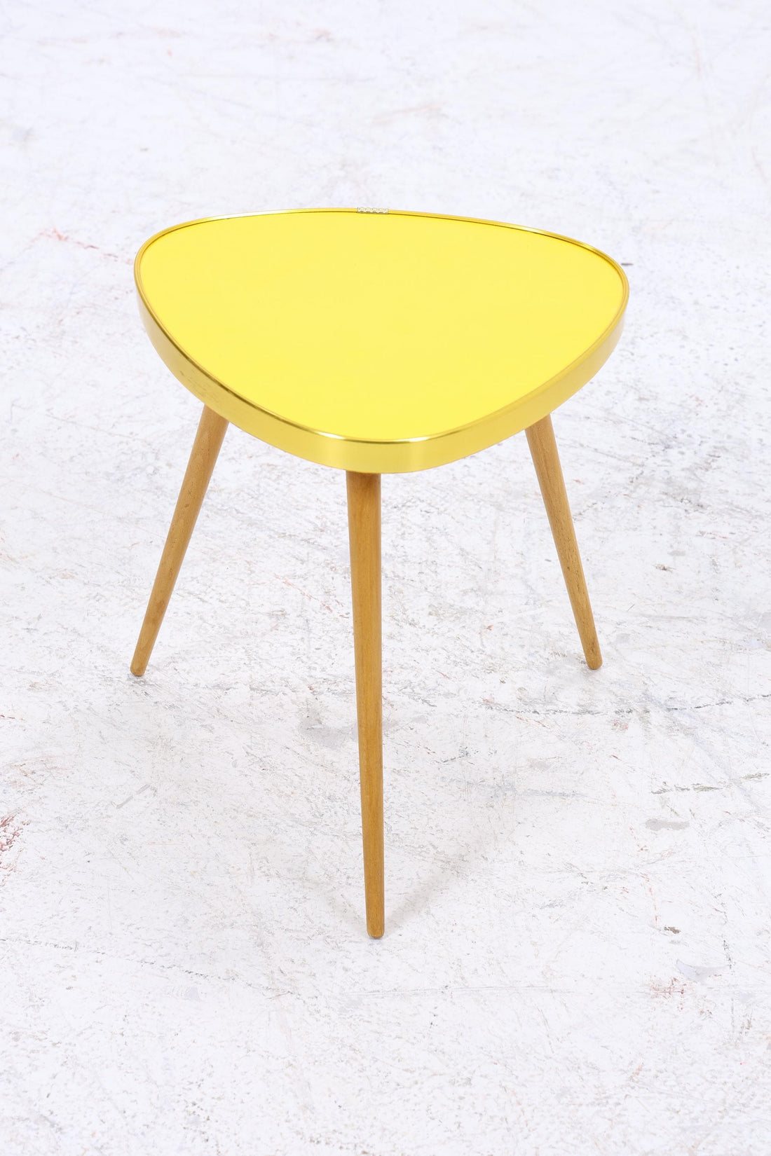 Vintage Blumentisch | Mid Century Nierentisch | Beistelltisch Gelb 60er Jahre