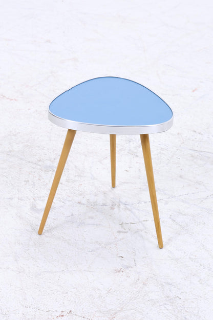 Vintage Blumentisch | Mid Century Nierentisch | Beistelltisch Blau 60er Jahre