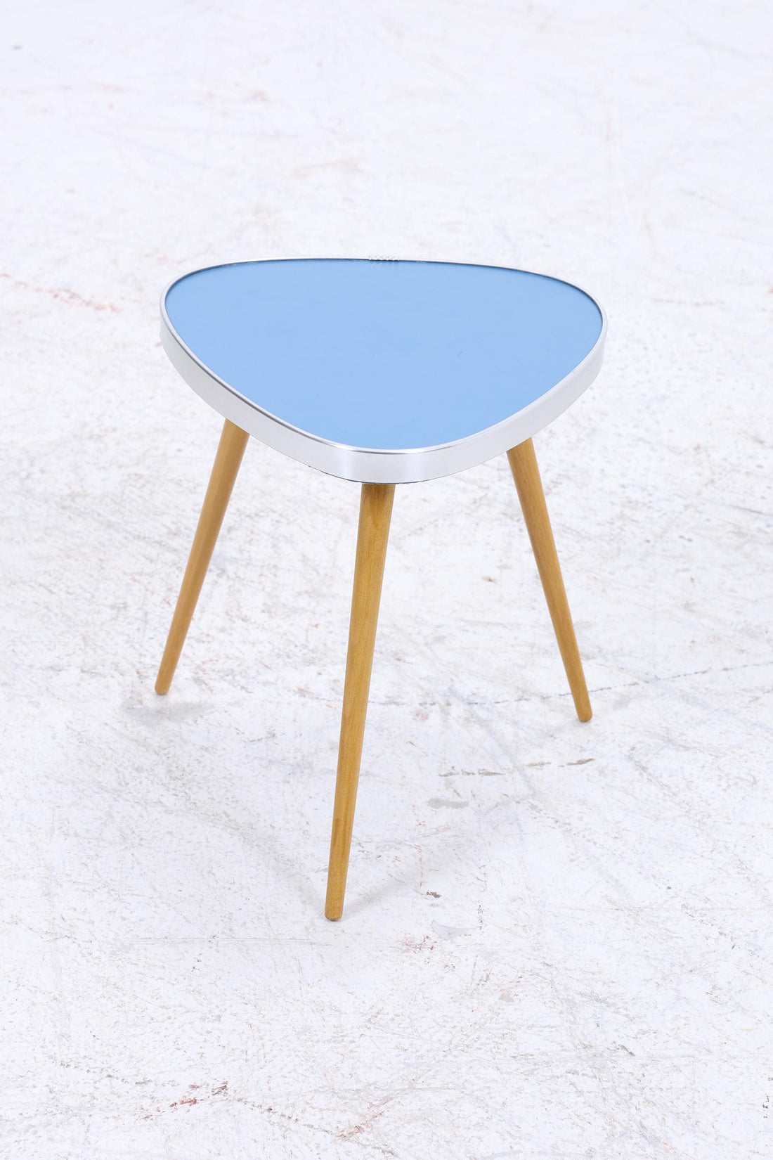 Vintage Blumentisch | Mid Century Nierentisch | Beistelltisch Blau 60er Jahre