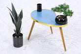 Vintage Nierentisch | Mid Century Blumentisch | Beistelltische Blau 60er Jahre