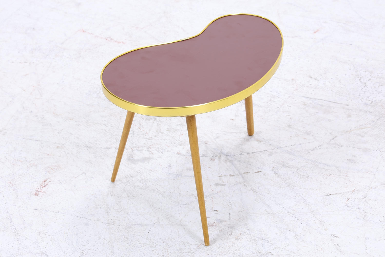 Vintage Nierentisch | Mid Century Blumentisch | Beistelltische Braun 60er Jahre