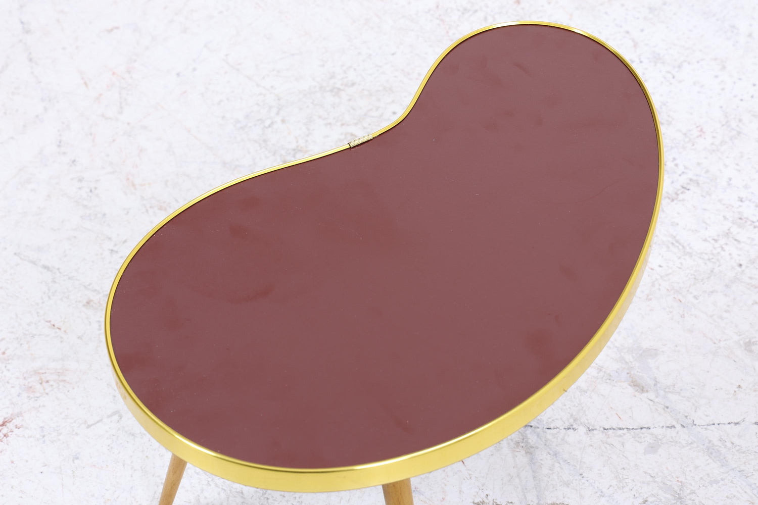 Vintage Nierentisch | Mid Century Blumentisch | Beistelltische Braun 60er Jahre