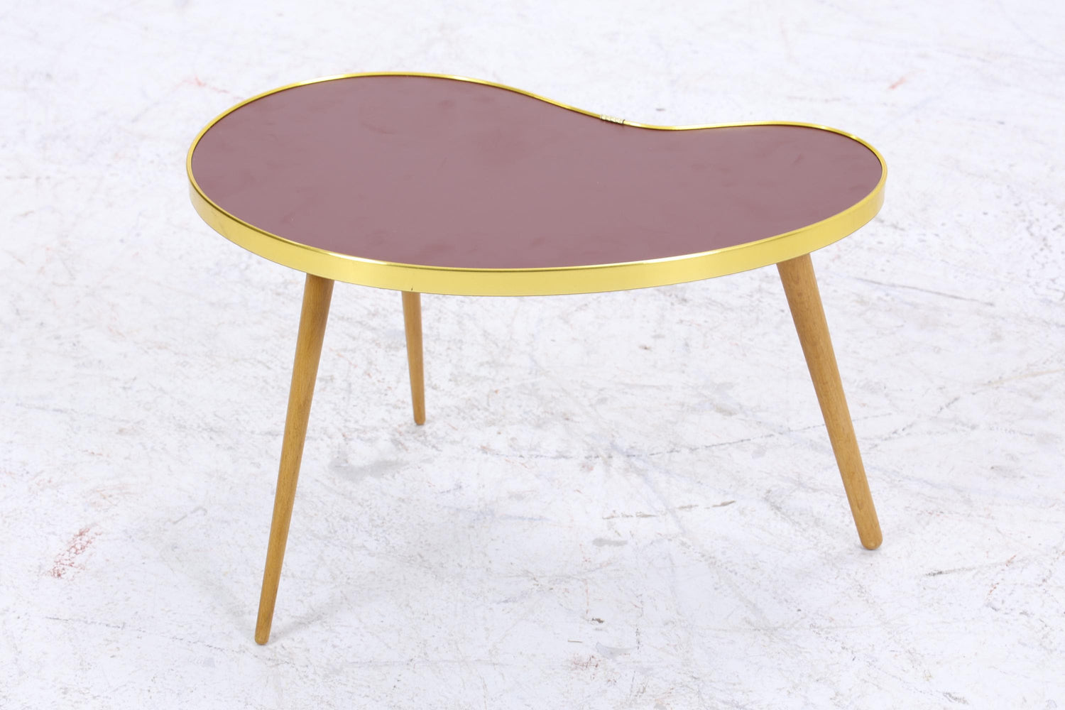 Vintage Nierentisch | Mid Century Blumentisch | Beistelltische Braun 60er Jahre