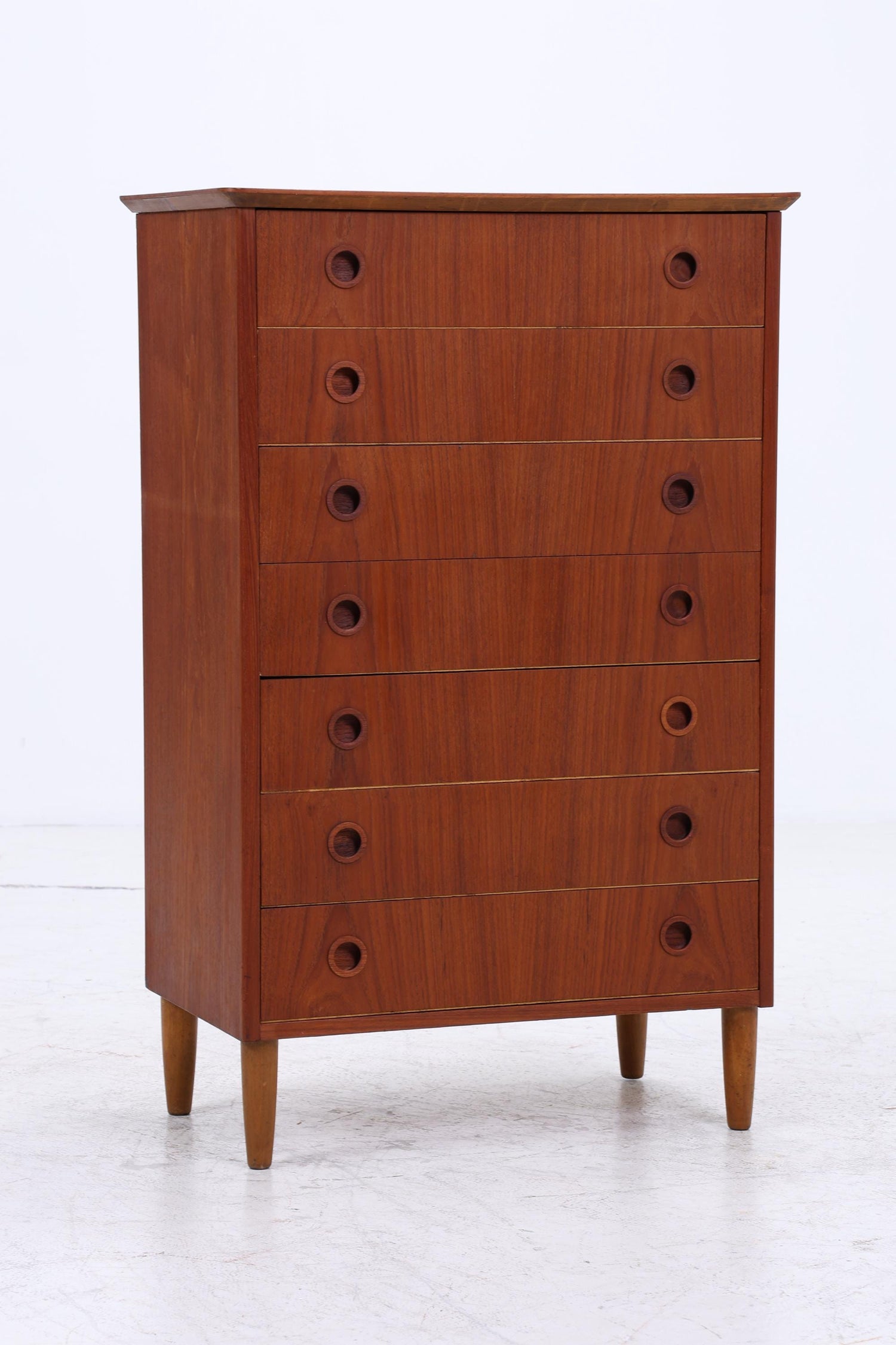 Vintage Teak Schubladen Kommode | Mid Century Danish Design Schrank Tallboy Holz Aufbewahrung 60er 70er