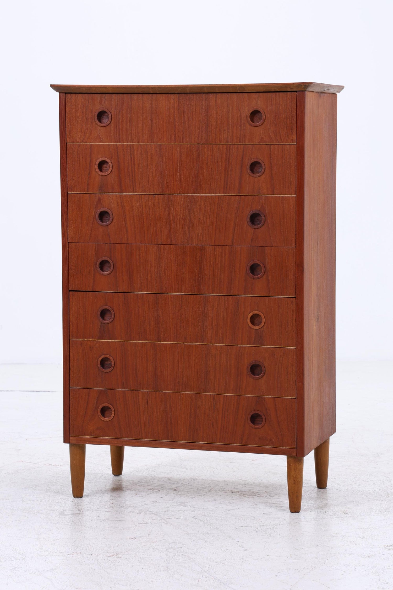 Vintage Teak Schubladen Kommode | Mid Century Danish Design Schrank Tallboy Holz Aufbewahrung 60er 70er