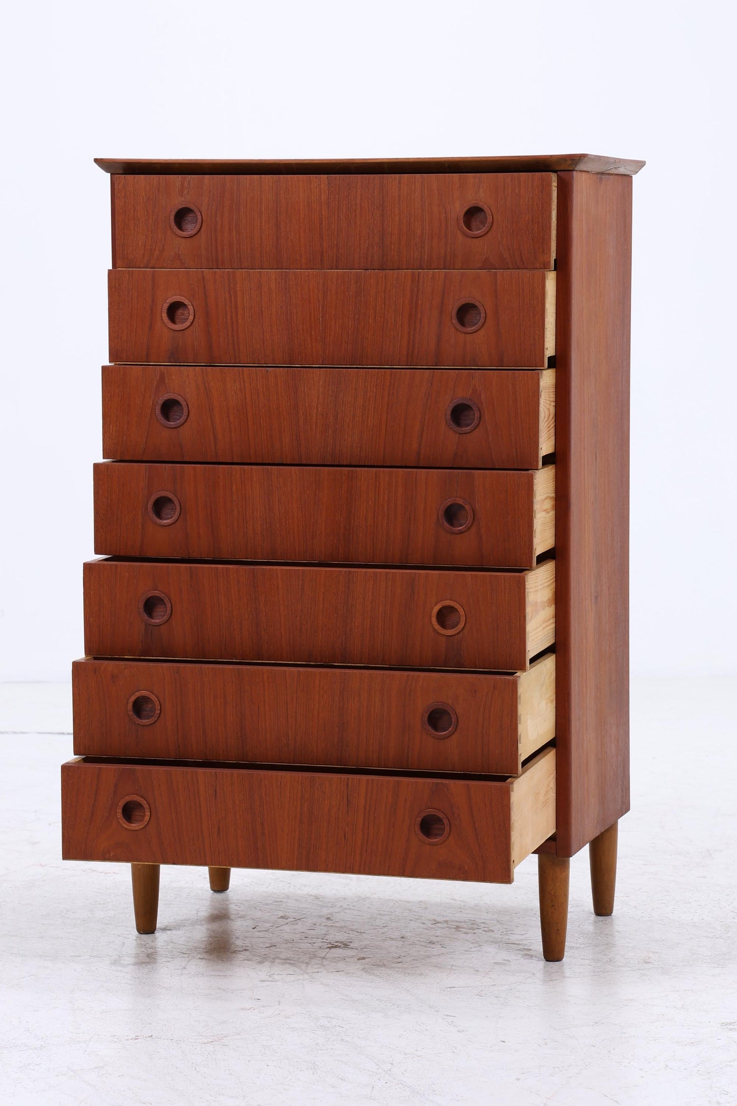 Vintage Teak Schubladen Kommode | Mid Century Danish Design Schrank Tallboy Holz Aufbewahrung 60er 70er
