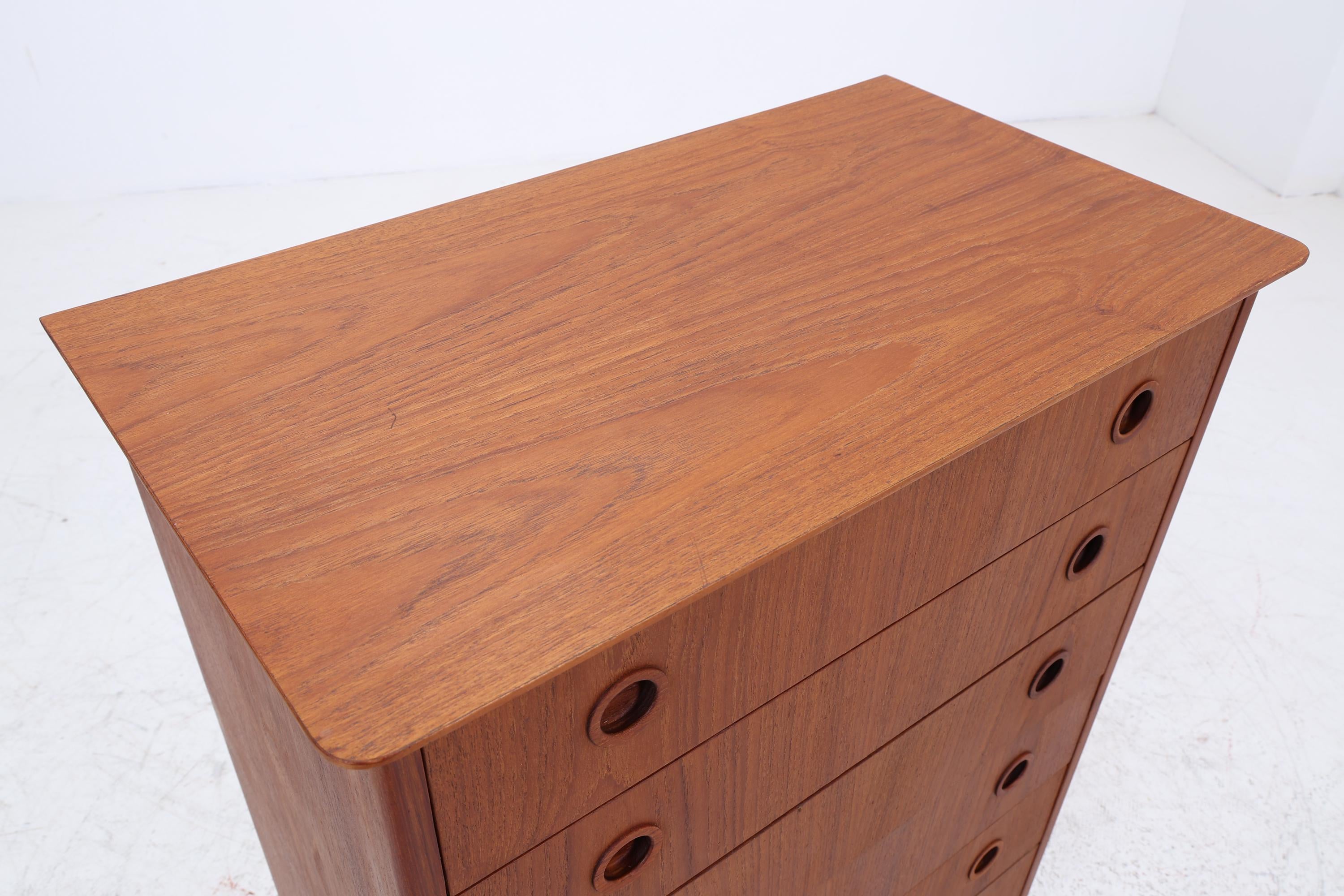 Vintage Teak Schubladen Kommode | Mid Century Danish Design Schrank Tallboy Holz Aufbewahrung 60er 70er