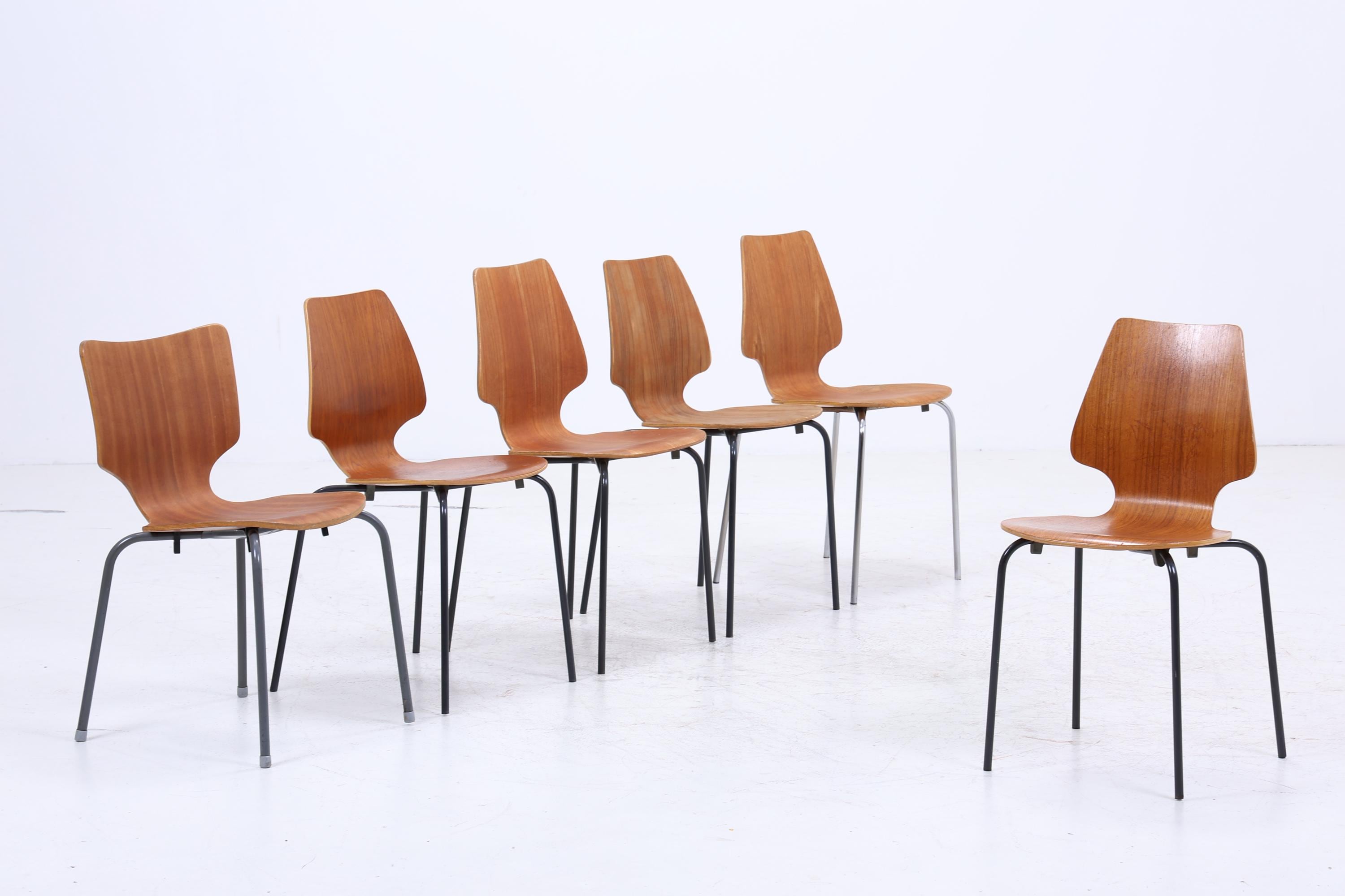 Vintage Stühle aus Schichtholz | Mid Century Stapelstuhl | Retro Stuhl