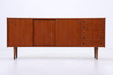 Vintage Teak Sideboard 60er Jahre | Danish Design Mid Century Anrichte mit Schubladen & Fächern Retro Holz Aufbewahrung