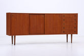 Vintage Teak Sideboard 60er Jahre | Danish Design Mid Century Anrichte mit Schubladen & Fächern Retro Holz Aufbewahrung