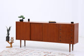 Vintage Teak Sideboard 60er Jahre | Danish Design Mid Century Anrichte mit Schubladen & Fächern Retro Holz Aufbewahrung