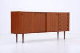 Vintage Teak Sideboard 60er Jahre | Danish Design Mid Century Anrichte mit Schubladen & Fächern Retro Holz Aufbewahrung