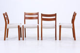 4er Set Teak Stühle von EMC Møbler | Mid Century Danish Design Stoff Stuhl | Vintage Designer