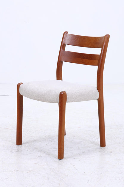 4er Set Teak Stühle von EMC Møbler | Mid Century Danish Design Stoff Stuhl | Vintage Designer