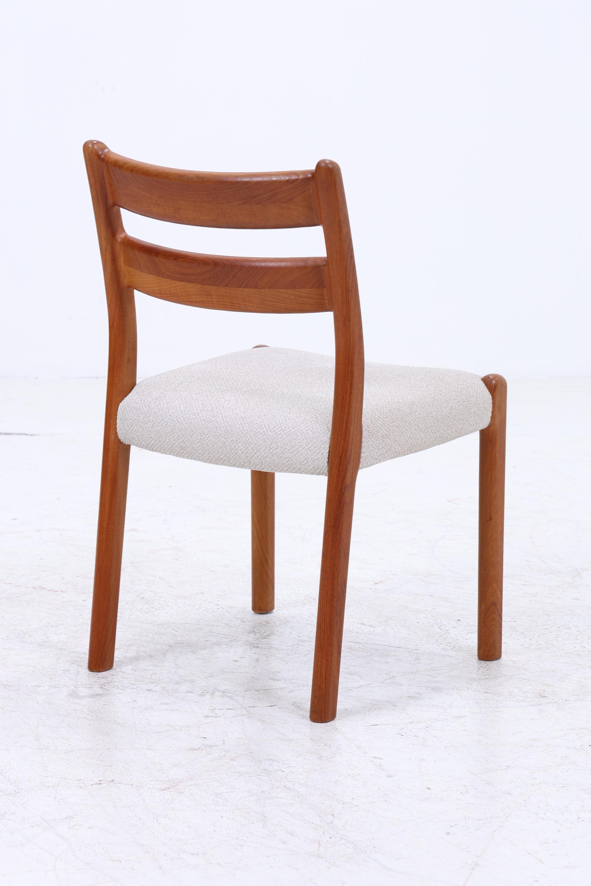 4er Set Teak Stühle von EMC Møbler | Mid Century Danish Design Stoff Stuhl | Vintage Designer