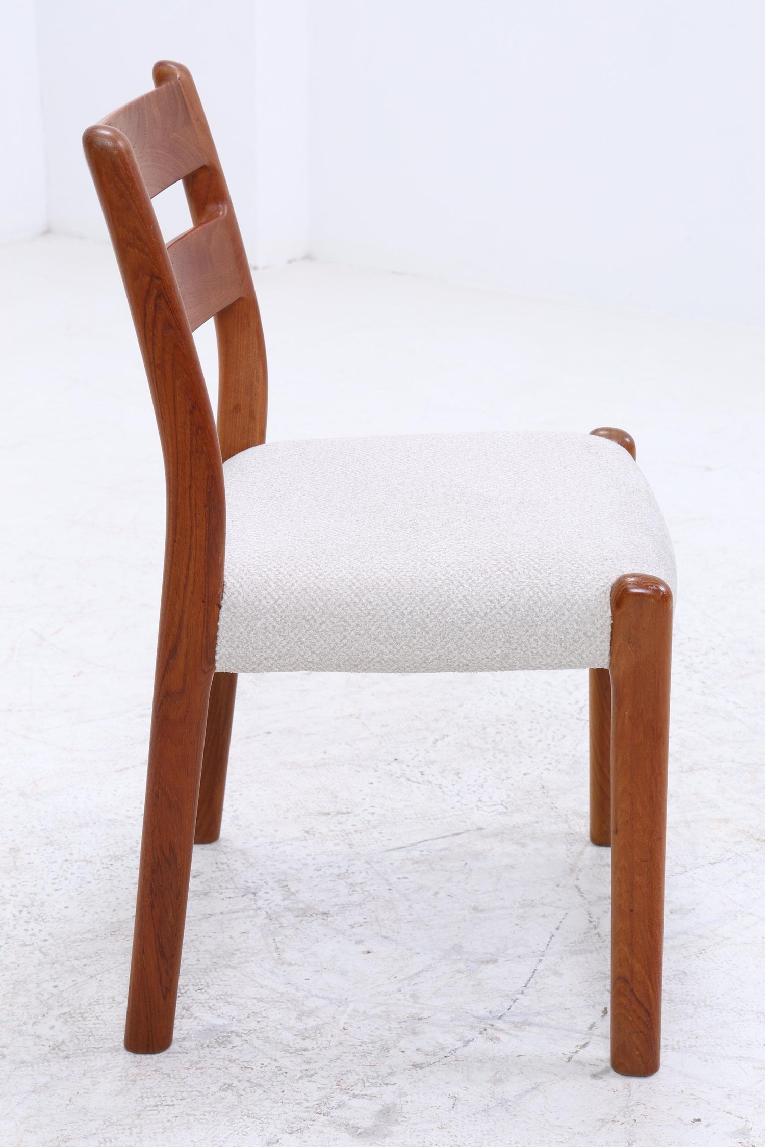 4er Set Teak Stühle von EMC Møbler | Mid Century Danish Design Stoff Stuhl | Vintage Designer