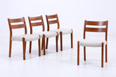 4er Set Teak Stühle von EMC Møbler | Mid Century Danish Design Stoff Stuhl | Vintage Designer