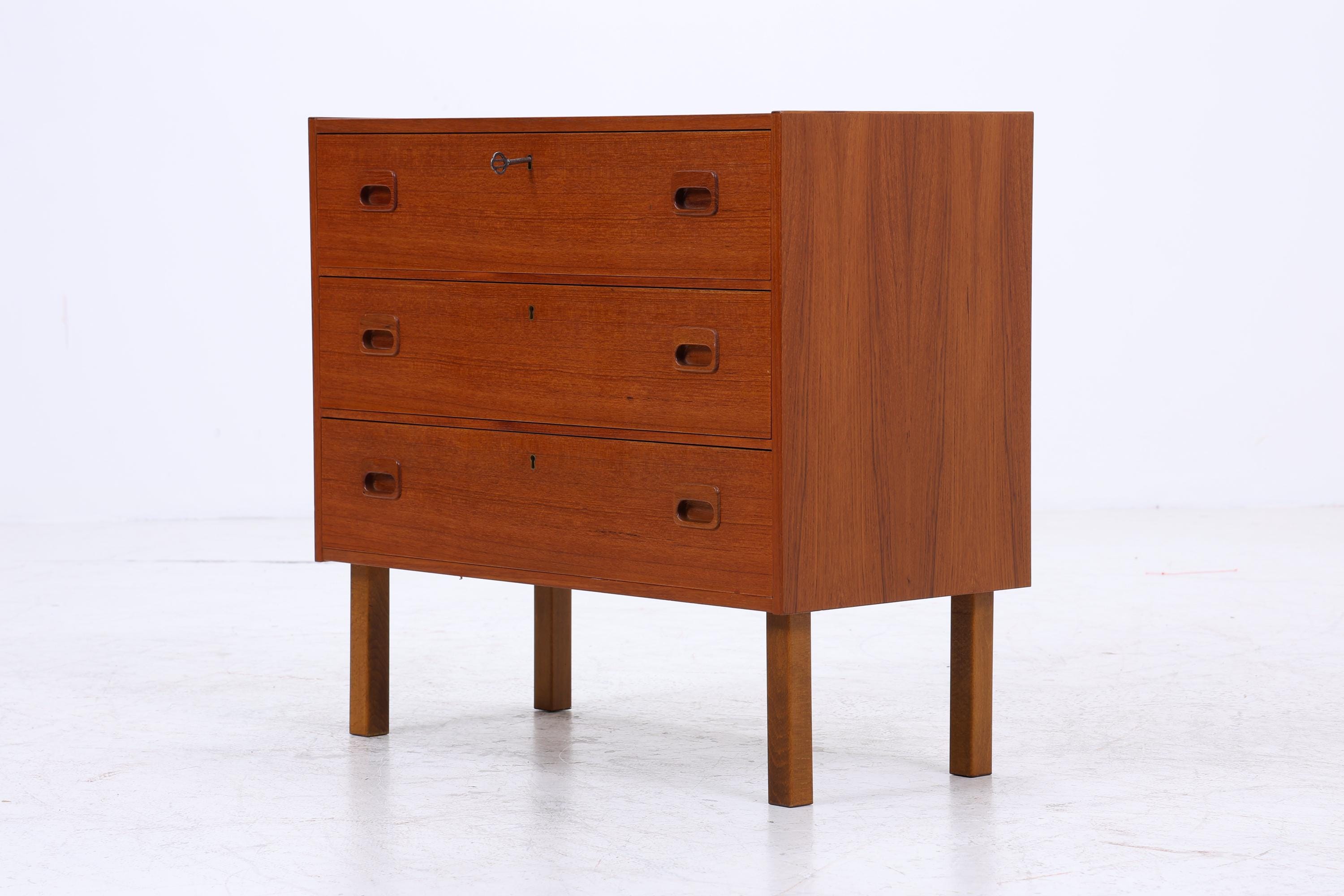 Vintage Teak Kommode | Mid Century Schubladen Schrank Holz Aufbewahrung 60er 70er